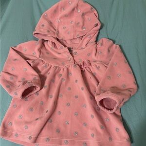 Carter's Pink Hoodie with Silver Dots